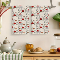 2pcs Cat Pattern Hand Towels Microfiber Dish Cloths