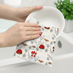 2pcs Cat Pattern Hand Towels Microfiber Dish Cloths