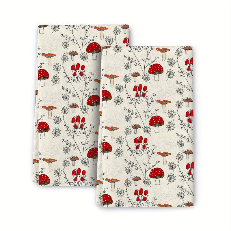 2pcs Cat Pattern Hand Towels Microfiber Dish Cloths