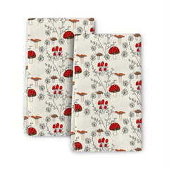 2pcs Cat Pattern Hand Towels Microfiber Dish Cloths