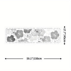 Comfortable Floral Leather Kitchen Rug Non Slip Waterproof