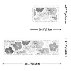 Comfortable Floral Leather Kitchen Rug Non Slip Waterproof