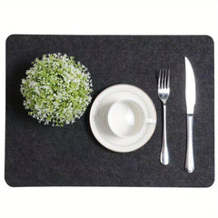 6pcs Felt Placemat Coaster Set Non-slip Heat Insulation Pad Home Decor