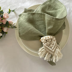 6pcs Plain Linen Napkins Absorbent Skin-Friendly Table Decor