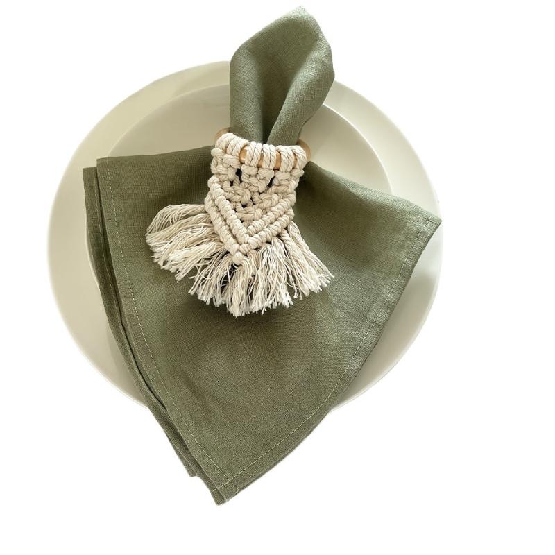 6pcs Plain Linen Napkins Absorbent Skin-Friendly Table Decor