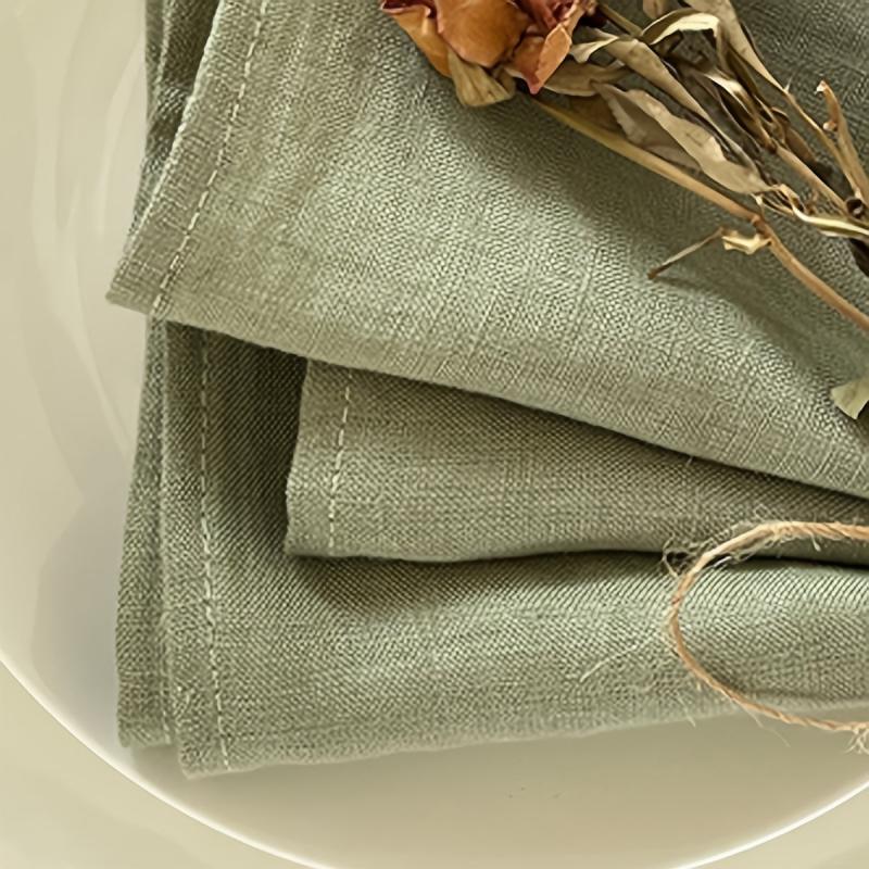 6pcs Plain Linen Napkins Absorbent Skin-Friendly Table Decor