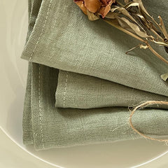 6pcs Plain Linen Napkins Absorbent Skin-Friendly Table Decor
