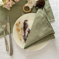 6pcs Plain Linen Napkins Absorbent Skin-Friendly Table Decor