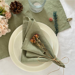 6pcs Plain Linen Napkins Absorbent Skin-Friendly Table Decor