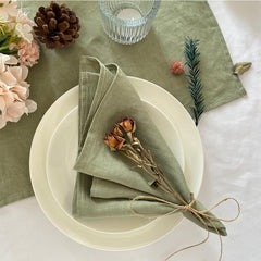6pcs Plain Linen Napkins Absorbent Skin-Friendly Table Decor