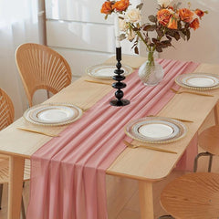 Boho Chiffon Table Runner for Wedding Reception and Events