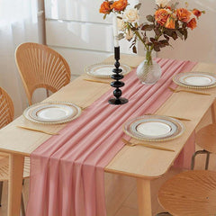 Boho Chiffon Table Runner for Wedding Reception and Events