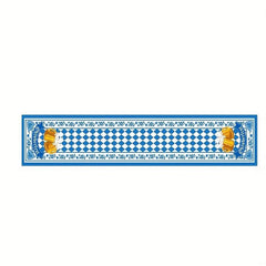 Plaid Geometric Table Runner Set - 4pcs Polyester Table Runner Placemats