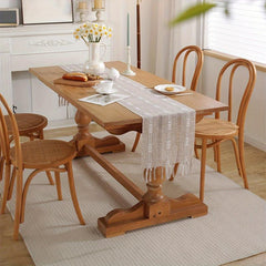 Hand Woven Linen Table Runner for Boho Weddings and Farmhouse Dining