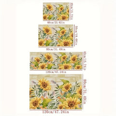 Sunflower Print Kitchen Mat Anti Slip Bathroom Carpet Absorbent Bath Mat