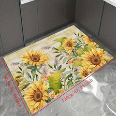 Sunflower Print Kitchen Mat Anti Slip Bathroom Carpet Absorbent Bath Mat