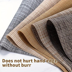 6pcs Vinyl PVC Woven Striped Placemat Waterproof Dustproof Anti scald