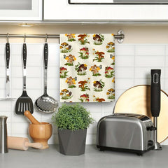 2pcs Microfiber Mushroom Pattern Hand Towels