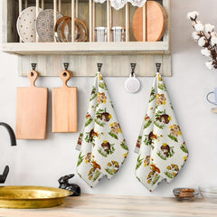2pcs Microfiber Mushroom Pattern Hand Towels