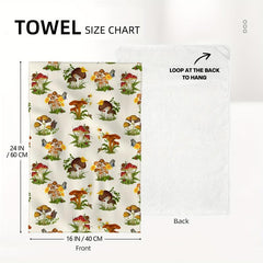 2pcs Microfiber Mushroom Pattern Hand Towels