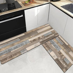 Vintage Wood Grain Area Rug Laundry Bathroom Floor Mat Non-slip Water Absorbent