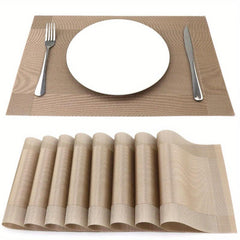 8pcs Insulated Plastic Square Placemats Waterproof Non Slip for Home Hotel
