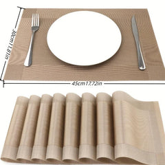 8pcs Insulated Plastic Square Placemats Waterproof Non Slip for Home Hotel