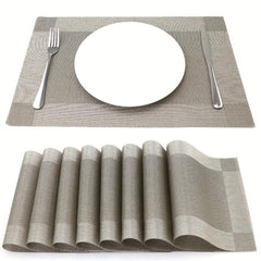 8pcs Insulated Plastic Square Placemats Waterproof Non Slip for Home Hotel