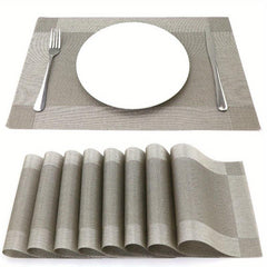 8pcs Insulated Plastic Square Placemats Waterproof Non Slip for Home Hotel