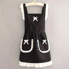 Polyester Apron Printed Cotton Japanese Maid Costume Strap Waist Kitchen
