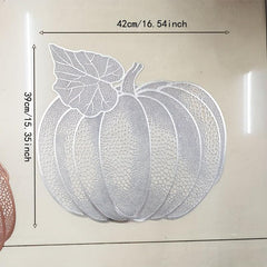 6pcs Round Placemats Pumpkin Pattern Heat Resistant Halloween Theme Mats