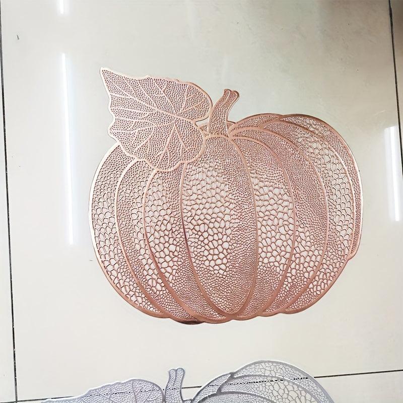 6pcs Round Placemats Pumpkin Pattern Heat Resistant Halloween Theme Mats