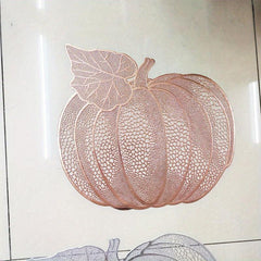 6pcs Round Placemats Pumpkin Pattern Heat Resistant Halloween Theme Mats