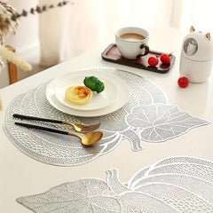 6pcs Round Placemats Pumpkin Pattern Heat Resistant Halloween Theme Mats