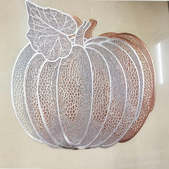 6pcs Round Placemats Pumpkin Pattern Heat Resistant Halloween Theme Mats