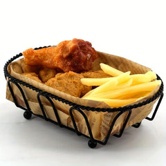 Oval French Fries & Chicken Snack Basket Non-Stick Holder