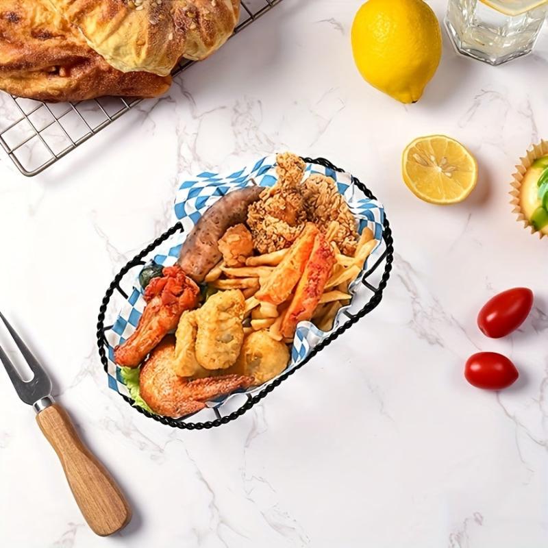 Oval French Fries & Chicken Snack Basket Non-Stick Holder