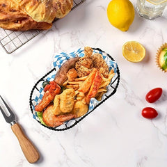 Oval French Fries & Chicken Snack Basket Non-Stick Holder