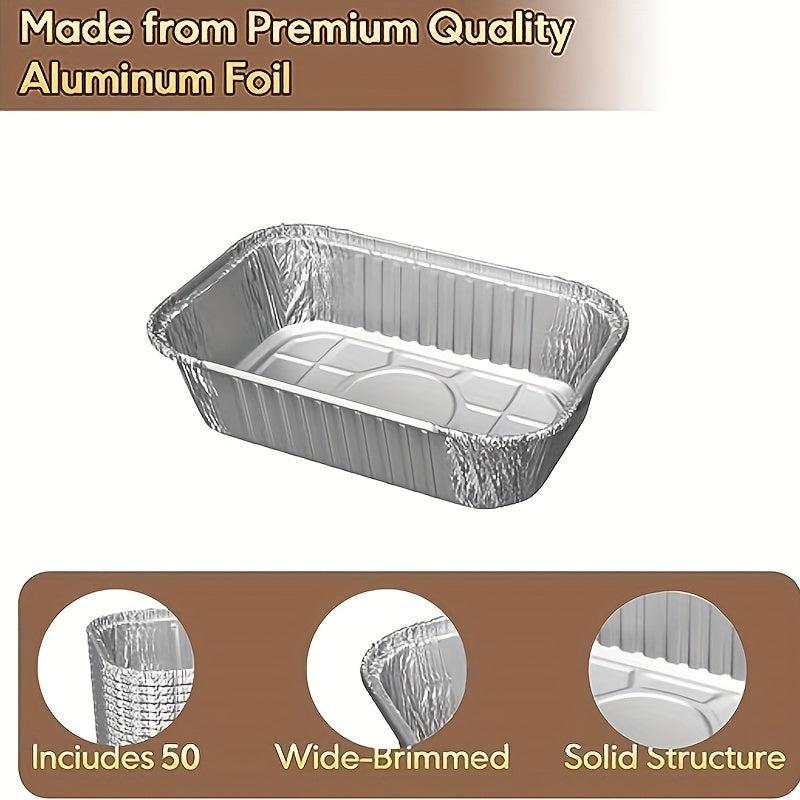 20pcs Square Aluminum Foil Lunch Box Barbecue Insulation Tinfoil Carton