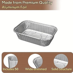 20pcs Square Aluminum Foil Lunch Box Barbecue Insulation Tinfoil Carton