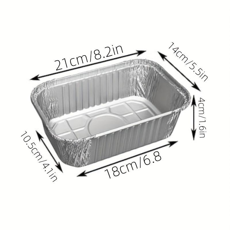 20pcs Square Aluminum Foil Lunch Box Barbecue Insulation Tinfoil Carton