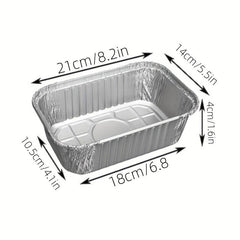 20pcs Square Aluminum Foil Lunch Box Barbecue Insulation Tinfoil Carton
