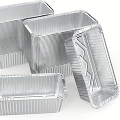 20pcs Square Aluminum Foil Lunch Box Barbecue Insulation Tinfoil Carton