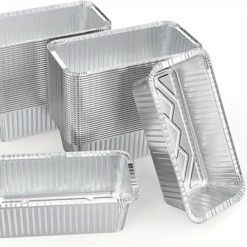 20pcs Square Aluminum Foil Lunch Box Barbecue Insulation Tinfoil Carton