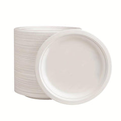 100pcs Sugarcane Bagasse Plates - Eco Friendly Biodegradable Paper Plates