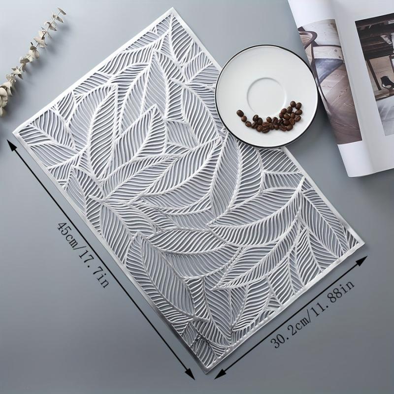 Plastic Placemat Square Lace Dandelion Hollow Anti-scalding Western Food Pad