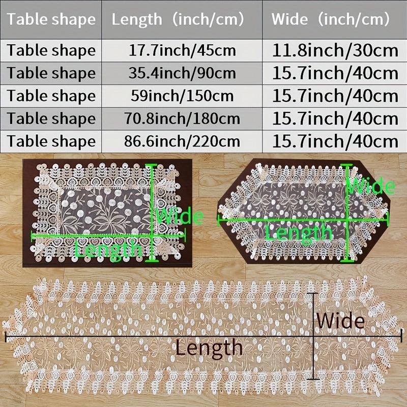 Floral Textured Table Runner European Embroidered Table Cloth