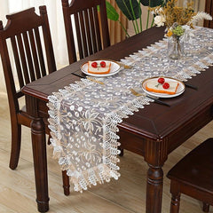 Floral Textured Table Runner European Embroidered Table Cloth
