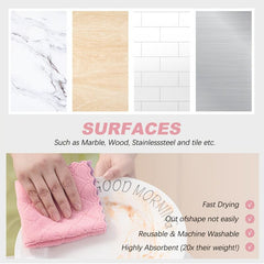 10pcs Absorbent Rag Scouring Pad Dish Cloths Coral Fleece Dish Cloth Style Towel
