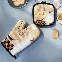 2pcs Colorful Cotton Oven Mitts Heat Resistant Microwave Baking Gloves